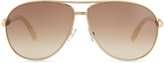 Thumbnail for your product : Jimmy Choo Walde Crystal-Temple Aviator Sunglasses, Ivory