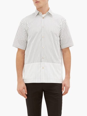Paul Smith Striped Cotton-poplin Short-sleeved Shirt - White