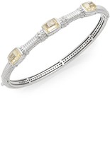 Thumbnail for your product : Judith Ripka White Sapphire & Sterling Silver Tri-Stone Bangle Bracelet
