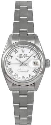 Rolex Pre-Owned Datejust White Roman Numeral Dial Stainless Steel Ladies Watch Ref 69160