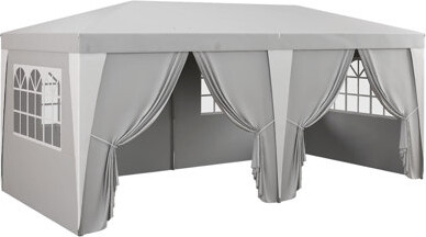 Lipoton 19 X 10' Pop Up Canopy Tent With 6 Removable Sidewalls 4 Windows Large Ez Up Canopy With Adjustable Height Instant Shelter Gazebo For Outdoor Event