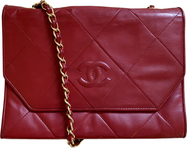 Chanel Mini Matelassé Red Leather Shoulder Bag (Pre-Owned) - ShopStyle