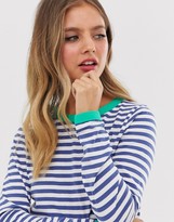 Thumbnail for your product : Brave Soul eloise long sleeve t shirt in stripe with contrast rib