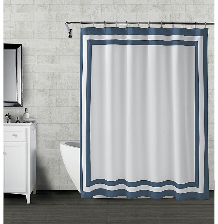 Wamsutta Mills Hotel Border 72" Square Shower Curtain In Navy ShopStyle