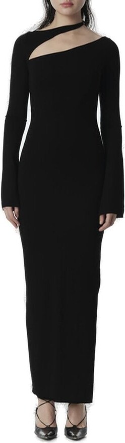 MANURI Sandy Cut-Out Flared-Cuff Maxi Dress