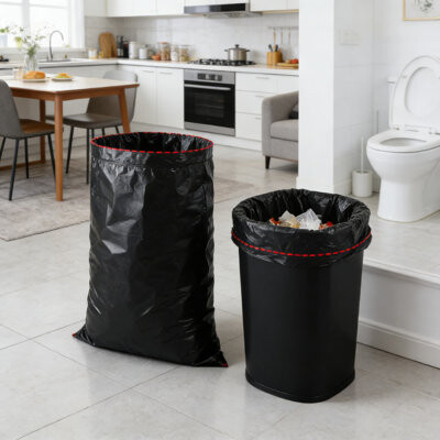 Babiru Heavy Duty Tall Kitchen Trash Bags, 33 Gallon Tear And Puncture Resistant Garbage Bags, Unscented Large Capacity Waste Bags For Indoor And Outdoor Use