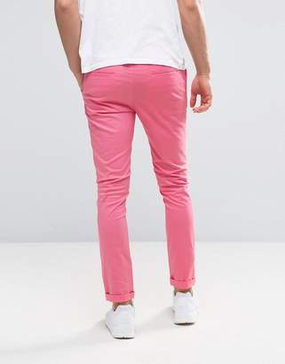 ASOS Super Skinny Chinos In Bright Pink
