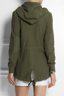 James Perse Stretch-cotton twill hooded jacket