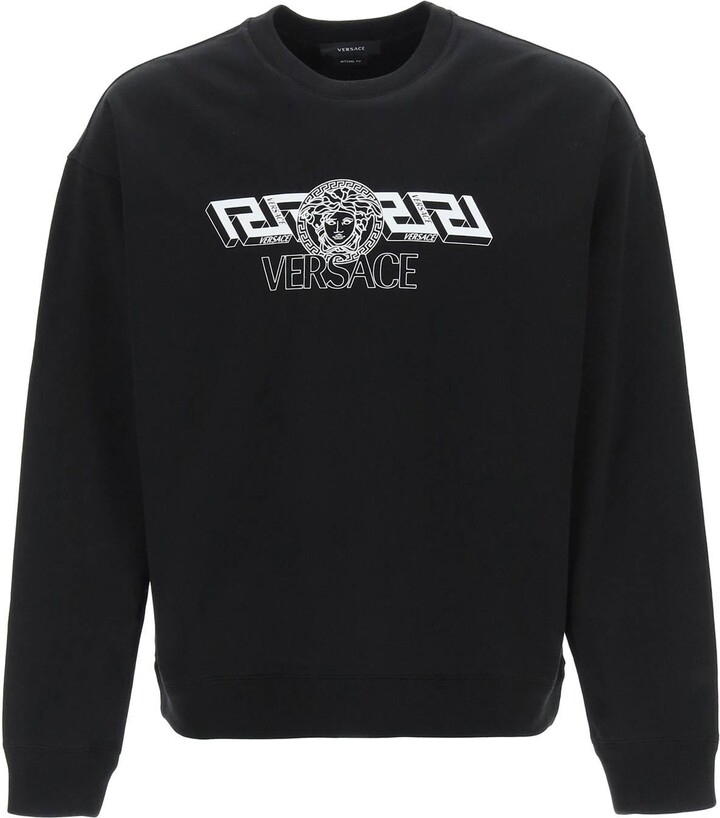 Versace La Greca And Medusa Print Sweatshirt ShopStyle Jumpers