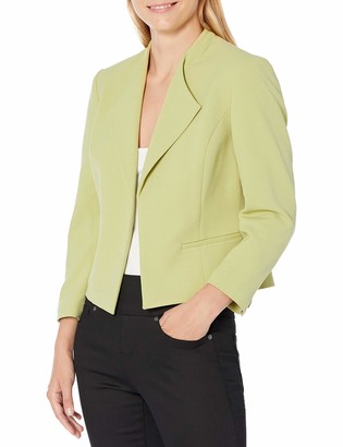Nine West Women's Wing Collar Crepe Kissing Front Jacket