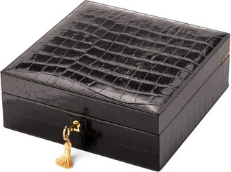 Aspinal of London Croc-Embossed Leather Watch Roll ShopStyle