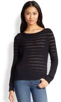 Thumbnail for your product : J Brand Ossie Sheer-Striped Sweater