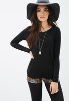 Thumbnail for your product : Forever 21 Chiffon-Paneled Trapeze Top