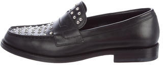 Saint Laurent Stud-Embellished Leather Loafers