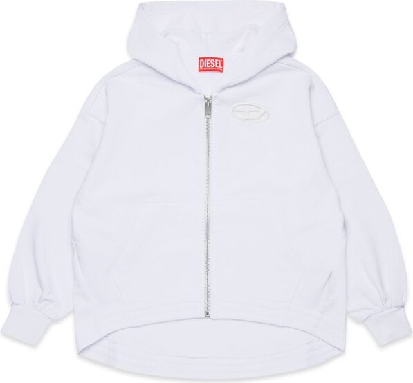 Diesel Kids Oval-D Embroidered Zipped Hoodie