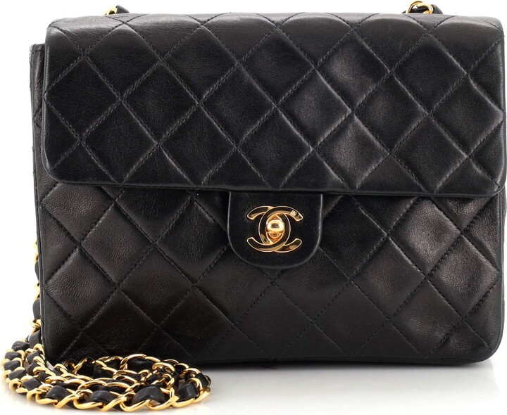 Chanel Vintage Square Classic Flap Bag Quilted Lambskin Small - ShopStyle