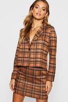 Thumbnail for your product : boohoo Knitted Check Blazer And Skirt Set
