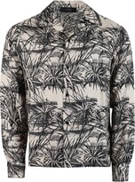 Silk Floral Aloha Bowling Shirt Black 