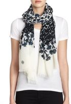 Thumbnail for your product : Tory Burch Art Nouveau Floral Wool Scarf