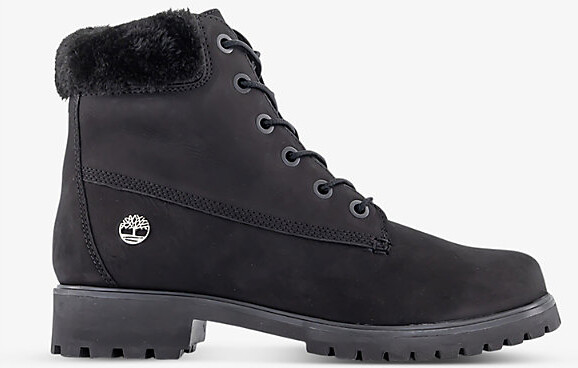 timberland lyonsdale 6 inch boots black shearling cuff