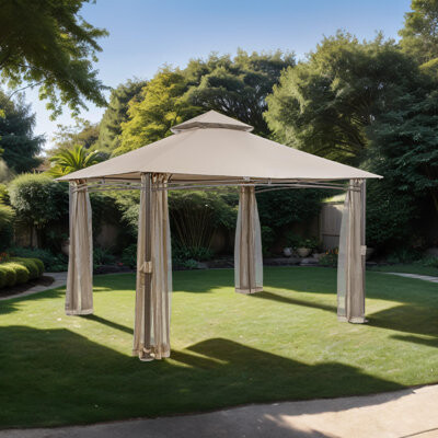 Furniture of America Vannix 13.5 Ft. W x 10 Ft. D Steel Pop-Up Canopy