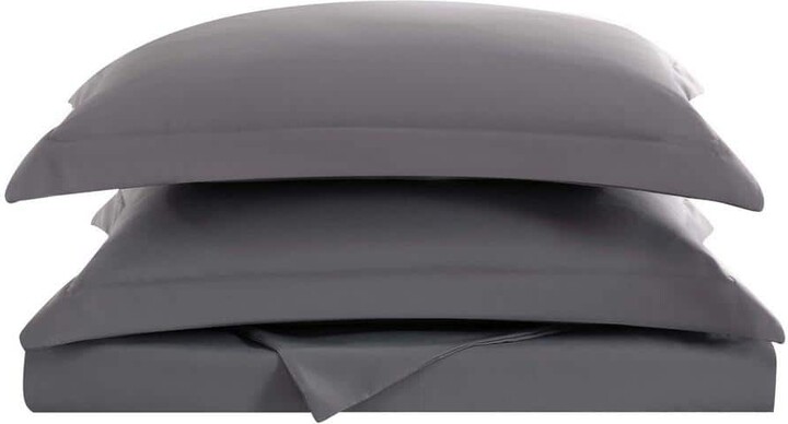 Truly Soft Everyday 4 Piece King Removeable Cover Microfiber Comforter Set in Grey