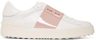 Valentino White and Pink Garavani Open Sneakers