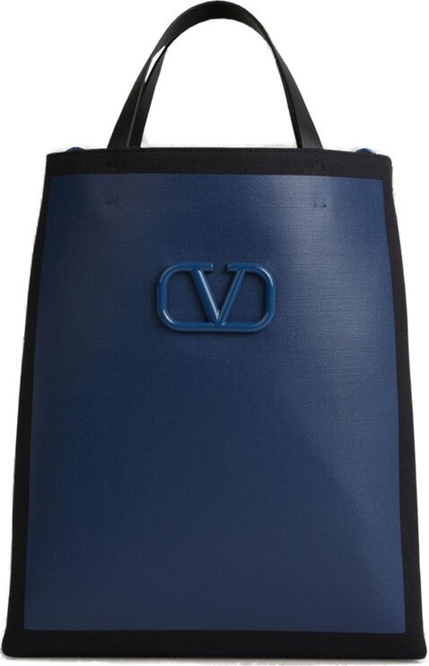 Valentino - Valentino Garavani Appliquéd Leather, Suede and Canvas Backpack  - Men - Blue Valentino Garavani
