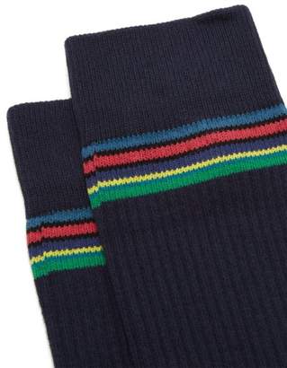 Paul Smith Signature Stripe Stretch-cotton Socks - Mens - Dark Navy