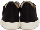 Thumbnail for your product : Rick Owens Black Stretch Velour Low Sneakers