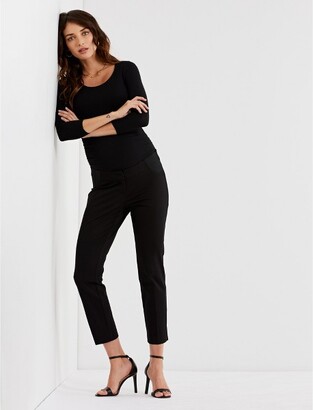 A Pea in the Pod Curie Side Panel Slim Ankle Maternity Pant-Navy-S |
