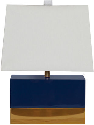 Worlds Away Foley Table Lamp, Navy