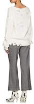 Thumbnail for your product : Helmut Lang Women's Distressed Cotton-Wool V-Neck Sweater - Ivorybone