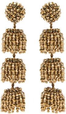 ODLR Beaded Triple Layer Clip-On Earrings