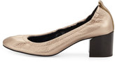 Thumbnail for your product : Lanvin Leather Cube-Heel 55mm Ballerina Pump, Bronze