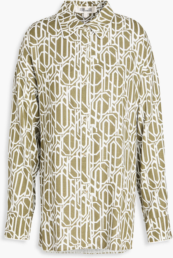 Diane von Furstenberg Artemis printed woven shirt