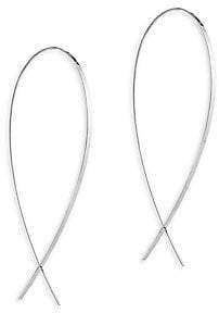 Lana Women's Large 14K White Gold Elongated Upside Down Hoop Earrings