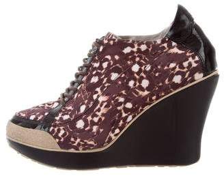 Just Cavalli Printed Lace-Up Wedges