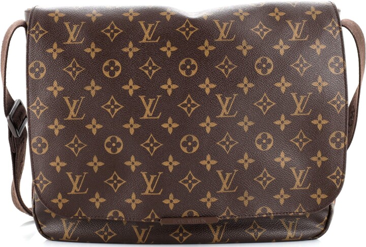 Louis Vuitton Chalk Sling Bag Monogram Canvas Calf Leather Brown Black Boxed