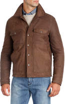 Thumbnail for your product : Isaia Nubuck Leather Trucker Jacket