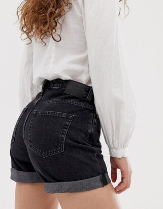 Weekday shorts with cotton and rolled hem detail in black - BLACK