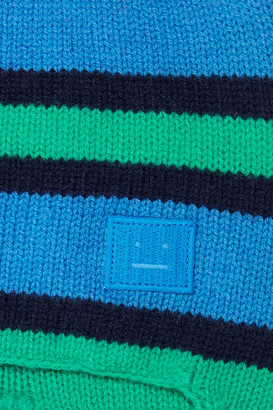 Acne Studios Katt Pompom-embellished Striped Wool Beanie