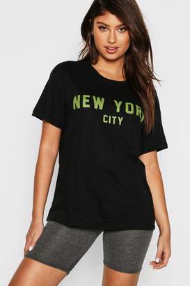 boohoo New York Slogan T-Shirt