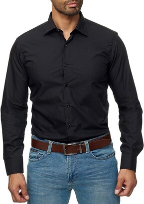 XWQ Men's Luxury Casual Formal Shirt Long Sleeve Slim Fit Business