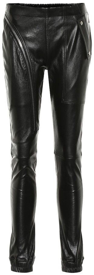 mid rise leather pants