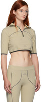 Thumbnail for your product : A-Cold-Wall* Beige Raglan Crop Zip-Up Turtleneck