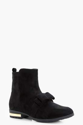 boohoo Frankie Bow Detail Ankle Boots