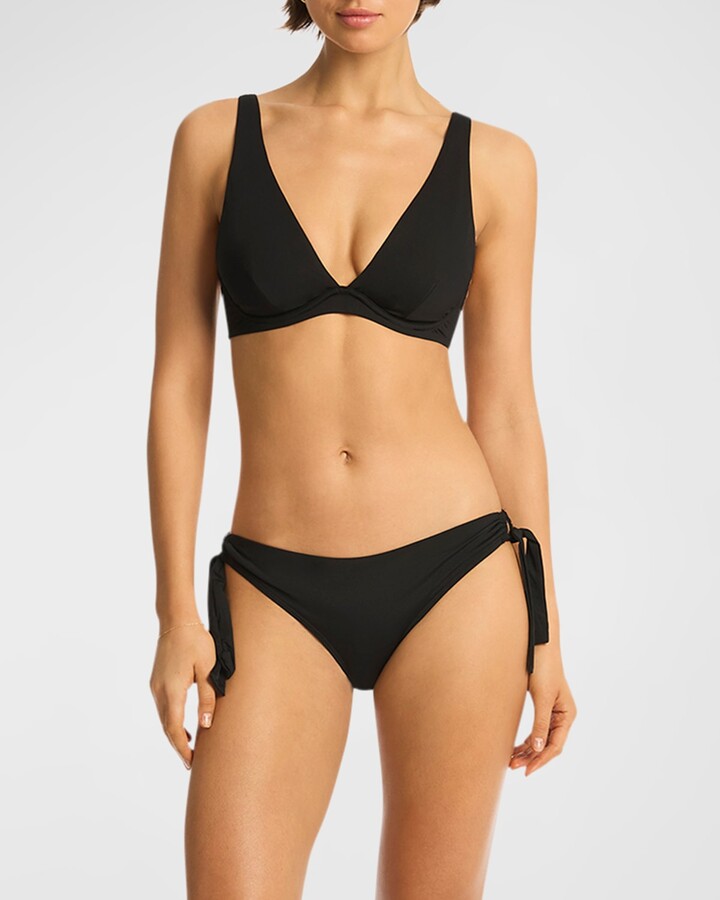 Women's Tie-front Longline Bikini Top - Shade & Shore™ Multi