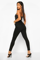 Thumbnail for your product : boohoo Button Front Slit Knee Skinny Jean
