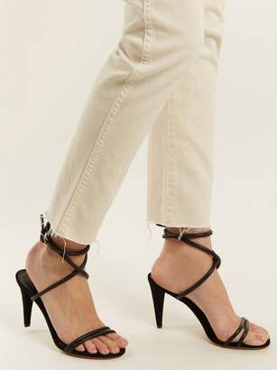 Isabel Marant Abigua Tie Ankle Leather Sandals - Womens - Black